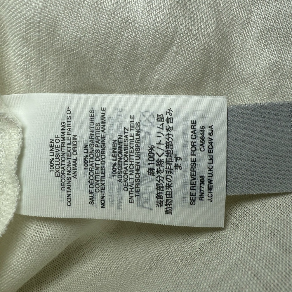 BRAND NEW J CREW white linen blouse women’s size 12 - Picture 10 of 13